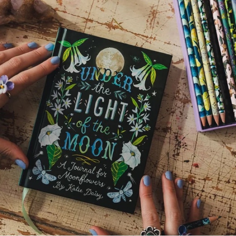 Moonflower Journal and Graphite Pencils by Katie Daisy